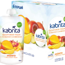 Kabrita® Fruits puree Mango+Apple with full goat milk cream 100 g x 6