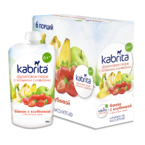 Kabrita® Fruits puree Strawberry+Banana+Apple with full goat milk cream 100 g x 6