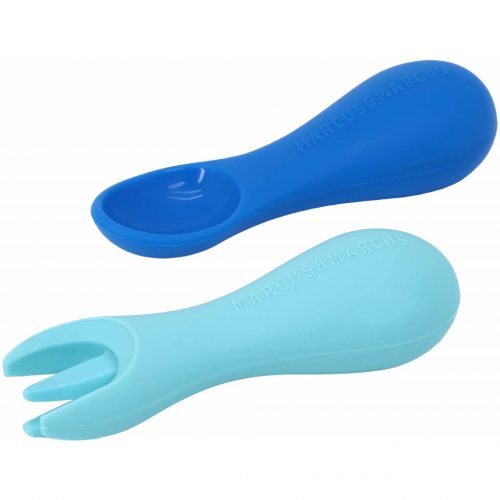 Marcus & Marcus Silicone Palm Grasp Spoon & Fork Set – Lucas