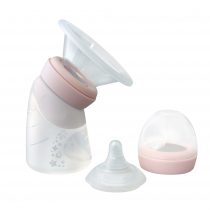 Marcus & Marcus Silicone angled feeding bottle & breast pump – Pink